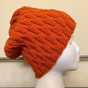 Cozy Orange Crochet Beanie